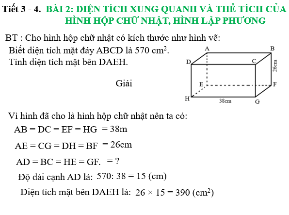 Giáo án điện tử Toán 7 Bài 2: Diện tích xung quanh và thể tích của hình hộp chữ nhật, hình lập phương | PPT Toán 7 Chân trời sáng tạo