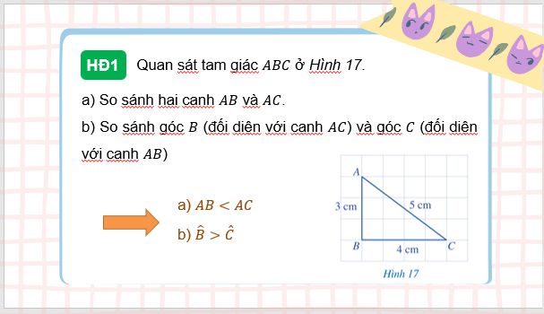 Giáo án điện tử Toán 7 Bài 2: Quan hệ giữa góc và cạnh đối diện. Bất đẳng thức tam giác | PPT Toán 7 Cánh diều