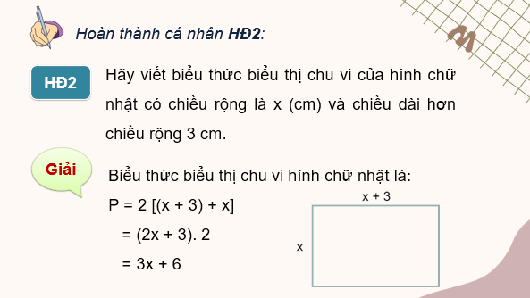 Giáo án điện tử Toán 7 Bài 24: Biểu thức đại số | PPT Toán 7 Kết nối tri thức