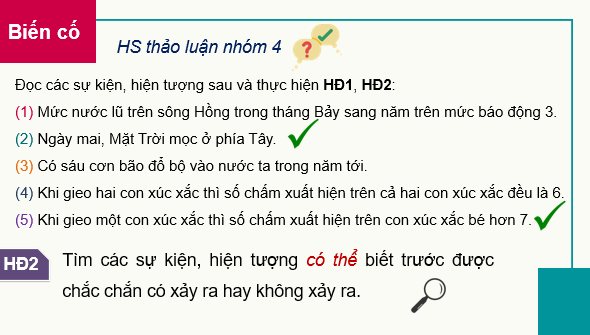 Giáo án điện tử Toán 7 Bài 29: Làm quen với biến cố | PPT Toán 7 Kết nối tri thức