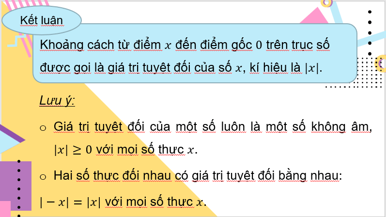 Giáo án điện tử Toán 7 Bài 3: Giá trị tuyệt đối của một số thực | PPT Toán 7 Cánh diều