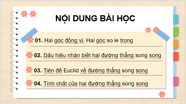 Giáo án điện tử Toán 7 Bài 3: Hai đường thẳng song song | PPT Toán 7 Cánh diều