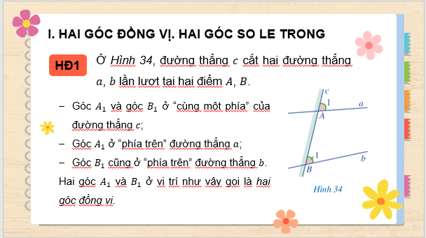 Giáo án điện tử Toán 7 Bài 3: Hai đường thẳng song song | PPT Toán 7 Cánh diều