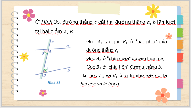 Giáo án điện tử Toán 7 Bài 3: Hai đường thẳng song song | PPT Toán 7 Cánh diều