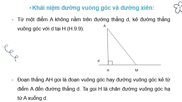 Giáo án điện tử Toán 7 Bài 32: Quan hệ giữa đường vuông góc và đường xiên | PPT Toán 7 Kết nối tri thức