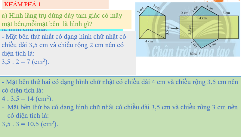 Giáo án điện tử Toán 7 Bài 4: Diện tích xung quanh và thể tích của hình lăng trụ đứng tam giác, lăng trụ đứng tứ giác | PPT Toán 7 Chân trời sáng tạo