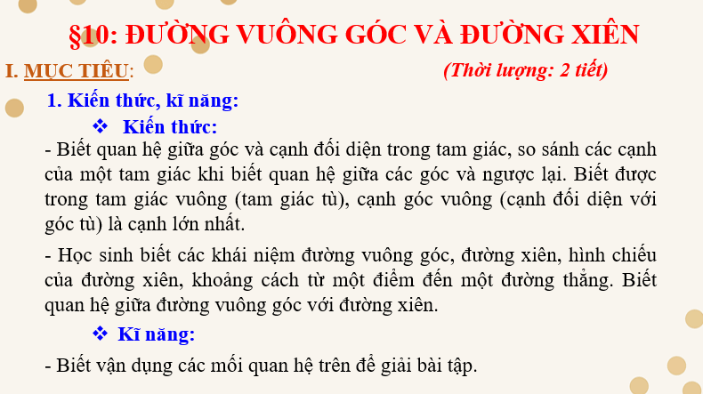 Giáo án điện tử Toán 7 Bài 4: Đường vuông góc và đường xiên | PPT Toán 7 Chân trời sáng tạo