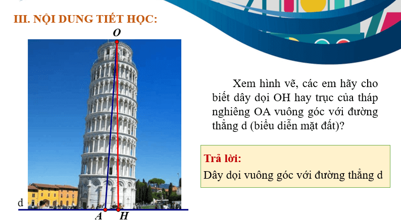 Giáo án điện tử Toán 7 Bài 4: Đường vuông góc và đường xiên | PPT Toán 7 Chân trời sáng tạo