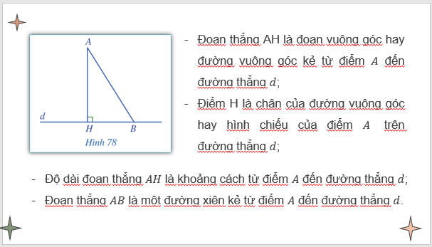 Giáo án điện tử Toán 7 Bài 8: Đường vuông góc và đường xiên | PPT Toán 7 Cánh diều