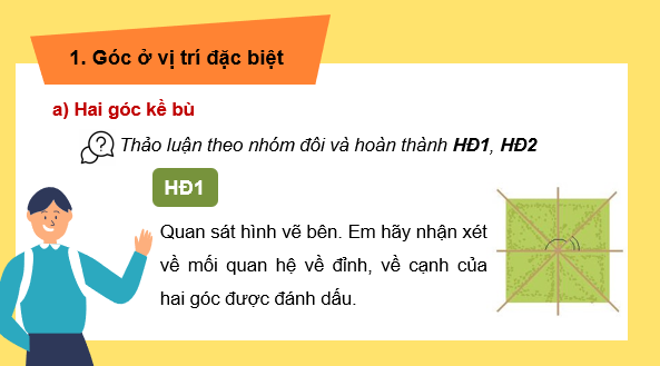 Giáo án điện tử Toán 7 Bài 8: Góc ở vị trí đặc biệt. Tia phân giác của một góc | PPT Toán 7 Kết nối tri thức