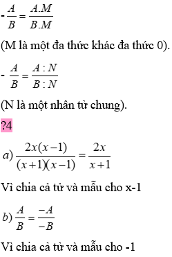 Giáo án Toán 8 Bài 2: Tính chất cơ bản của phân thức mới nhất