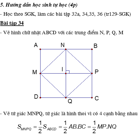 Giáo án Toán 8 Bài 5: Diện tích hình thoi mới nhất