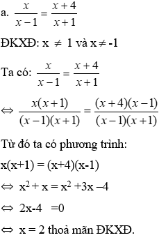 Giáo án Toán 8 Bài 5: Phương trình chứa ẩn ở mẫu mới nhất