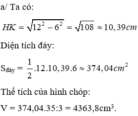 Giáo án Toán 8 Bài 9: Thể tích của hình chóp đều mới nhất