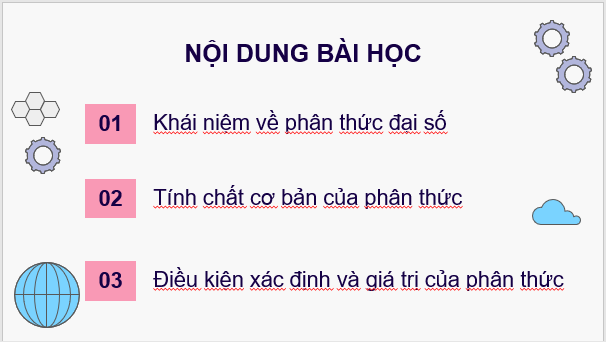 Giáo án điện tử Toán 8 Bài 1: Phân thức đại số | PPT Toán 8 Cánh diều