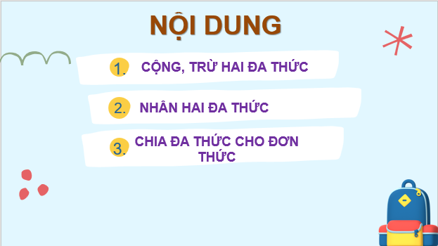 Giáo án điện tử Toán 8 Bài 2: Các phép toán với đa thức nhiều biến | PPT Toán 8 Chân trời sáng tạo