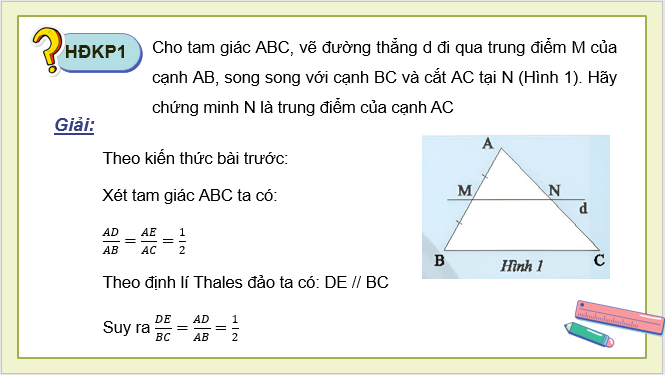 Giáo án điện tử Toán 8 Bài 2: Đường trung bình của tam giác | PPT Toán 8 Chân trời sáng tạo