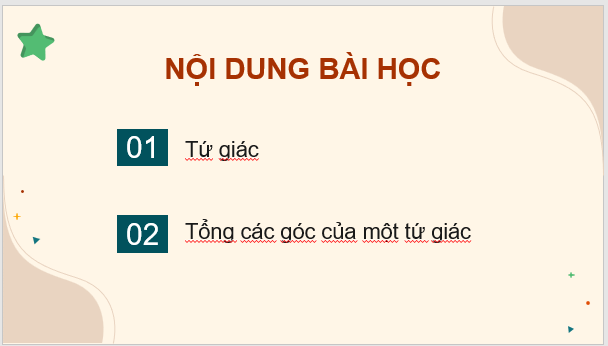 Giáo án điện tử Toán 8 Bài 2: Tứ giác | PPT Toán 8 Cánh diều