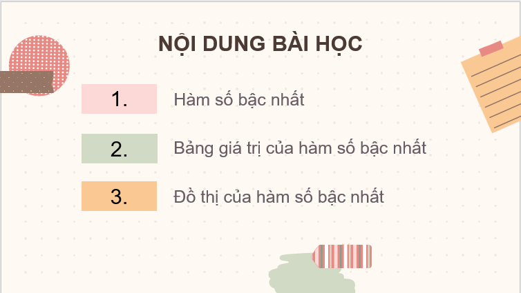 Giáo án điện tử Toán 8 Bài 3: Hàm số bậc nhất y = ax + b (a ≠ 0) | PPT Toán 8 Chân trời sáng tạo