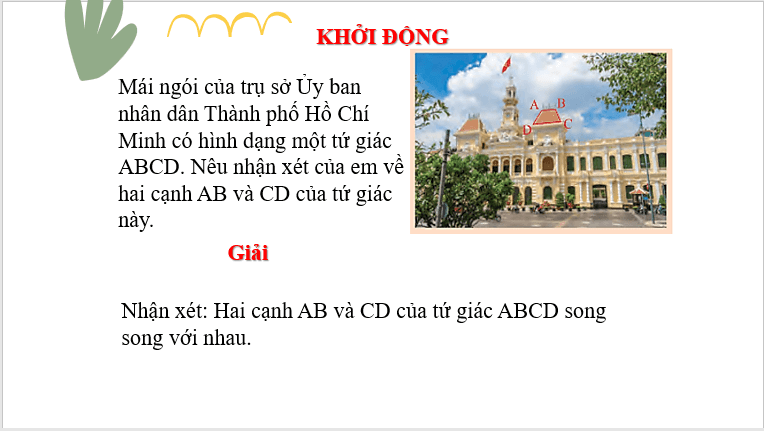 Giáo án điện tử Toán 8 Bài 3: Hình thang – Hình thang cân | PPT Toán 8 Chân trời sáng tạo