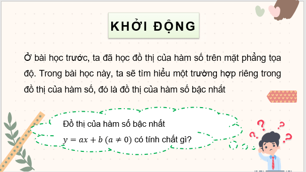 Giáo án điện tử Toán 8 Bài 4: Đồ thị của hàm số bậc nhất y = ax + b (a ≠ 0) | PPT Toán 8 Cánh diều