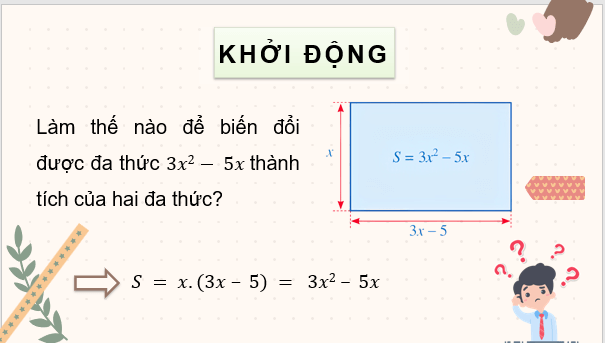 Giáo án điện tử Toán 8 Bài 4: Vận dụng hằng đẳng thức vào phân tích đa thức thành nhân tử | PPT Toán 8 Cánh diều