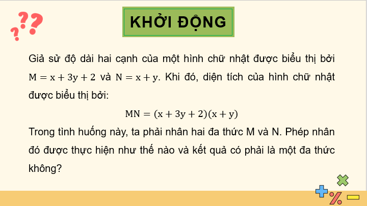 Giáo án điện tử Toán 8 Bài 4: Phép nhân đa thức | PPT Toán 8 Kết nối tri thức