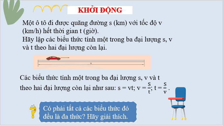 Giáo án điện tử Toán 8 Bài 5: Phân thức đại số | PPT Toán 8 Chân trời sáng tạo