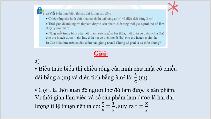 Giáo án điện tử Toán 8 Bài 5: Phân thức đại số | PPT Toán 8 Chân trời sáng tạo