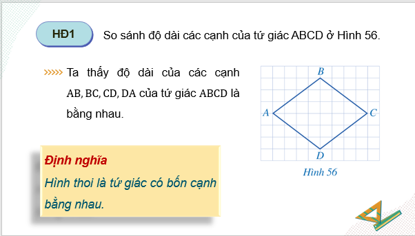 Giáo án điện tử Toán 8 Bài 6: Hình thoi | PPT Toán 8 Cánh diều