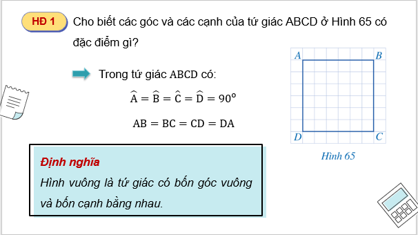 Giáo án điện tử Toán 8 Bài 7: Hình vuông | PPT Toán 8 Cánh diều