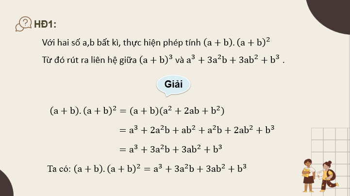 Giáo án điện tử Toán 8 Bài 7: Lập phương của một tổng. Lập phương của một hiệu | PPT Toán 8 Kết nối tri thức