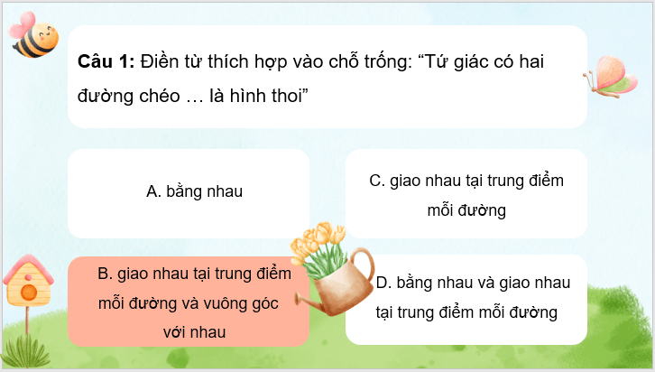 Giáo án điện tử Toán 8 Hoạt động 2: Làm tranh treo tường minh họa các loại hình tứ giác đặc biệt | PPT Toán 8 Chân trời sáng tạo