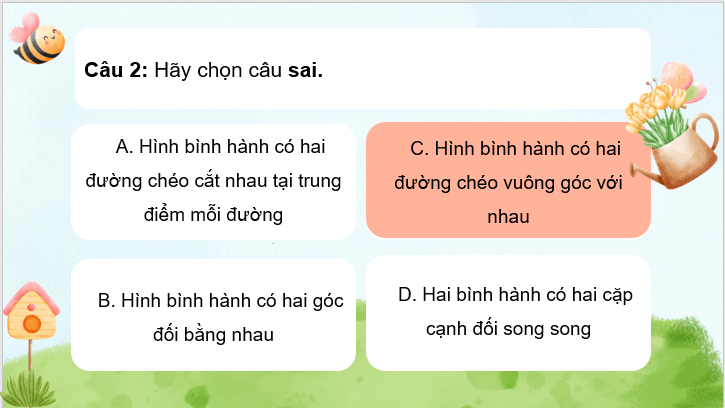 Giáo án điện tử Toán 8 Hoạt động 2: Làm tranh treo tường minh họa các loại hình tứ giác đặc biệt | PPT Toán 8 Chân trời sáng tạo