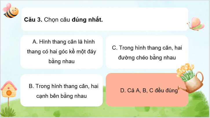 Giáo án điện tử Toán 8 Hoạt động 2: Làm tranh treo tường minh họa các loại hình tứ giác đặc biệt | PPT Toán 8 Chân trời sáng tạo