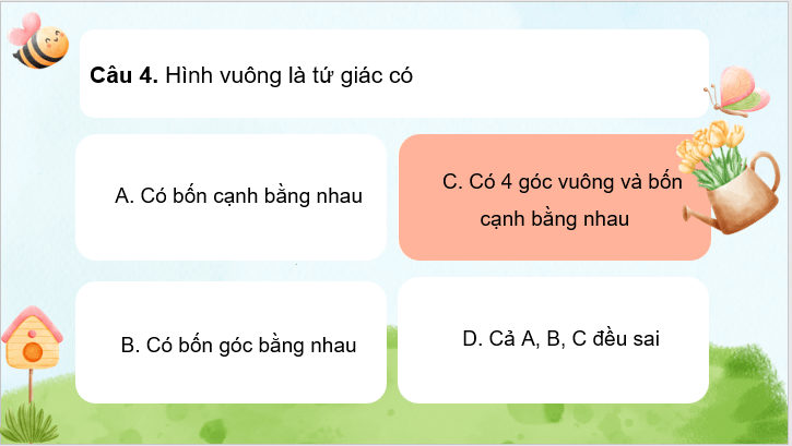 Giáo án điện tử Toán 8 Hoạt động 2: Làm tranh treo tường minh họa các loại hình tứ giác đặc biệt | PPT Toán 8 Chân trời sáng tạo