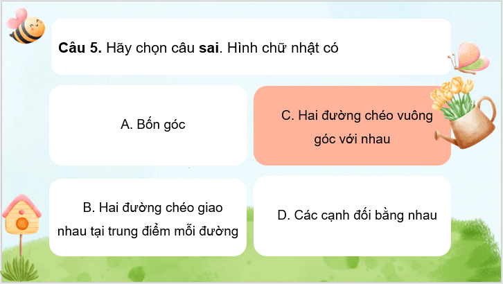 Giáo án điện tử Toán 8 Hoạt động 2: Làm tranh treo tường minh họa các loại hình tứ giác đặc biệt | PPT Toán 8 Chân trời sáng tạo