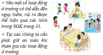 Giáo án Tự nhiên và xã hội lớp 2 Bài 7: An toàn khi ở trường | Cánh diều