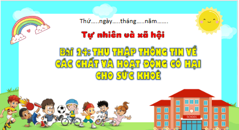 Giáo án điện tử TNXH lớp 3 Kết nối tri thức Bài 24: Thu thập thông tin về các chất và hoạt động có hại cho sức khỏe | PPT Tự nhiên và xã hội lớp 3