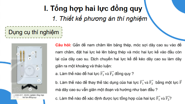 Giáo án điện tử Vật Lí 10 Kết nối tri thức Bài 22: Thực hành: Tổng hợp lực | PPT Vật Lí 10