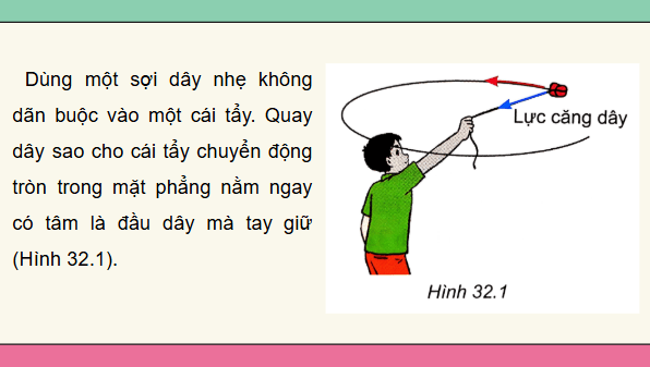 Giáo án điện tử Vật Lí 10 Kết nối tri thức Bài 32: Lực hướng tâm và gia tốc hướng tâm | PPT Vật Lí 10