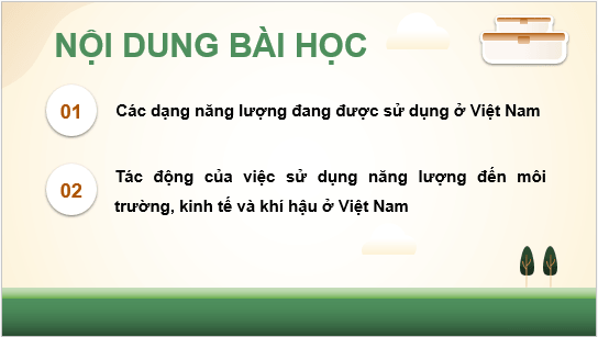 Giáo án điện tử Chuyên đề Vật Lí 10 Kết nối tri thức Bài 8: Tác động của việc sử dụng năng lượng hiện nay đối với Việt Nam | PPT Chuyên đề Vật Lí 10