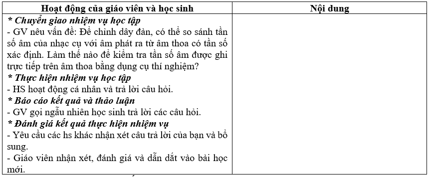 Giáo án Vật Lí 11 Kết nối tri thức Bài 10: Thực hành: Đo tần số của sóng âm