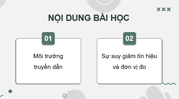 Giáo án điện tử Chuyên đề Vật Lí 11 Kết nối tri thức Bài 6: Suy giảm tín hiệu | PPT Chuyên đề Vật Lí 11