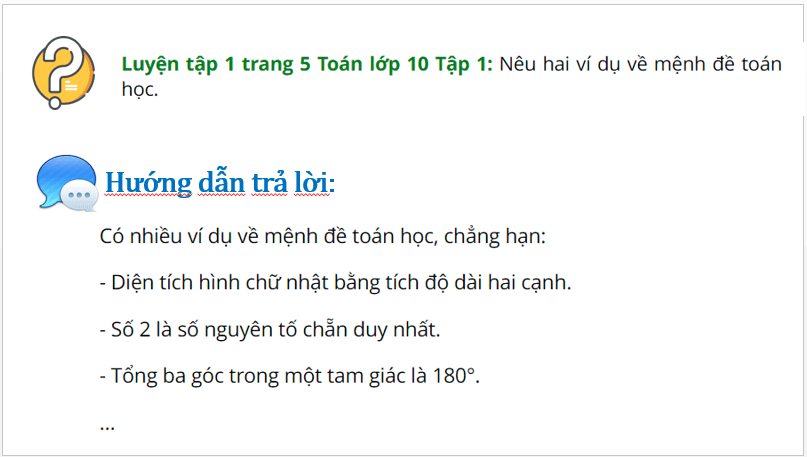 Giáo án điện tử Toán 10 Bài 1: Mệnh đề toán học | Bài giảng PPT Toán 10