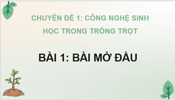 Giáo án điện tử Chuyên đề Công nghệ 10 Kết nối tri thức (hay nhất) | Bài giảng powerpoint (PPT) Chuyên đề Công nghệ 10