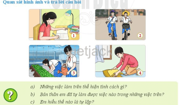 Quan sát hình ảnh và trả lời câu hỏi: a) Những việc làm trên 