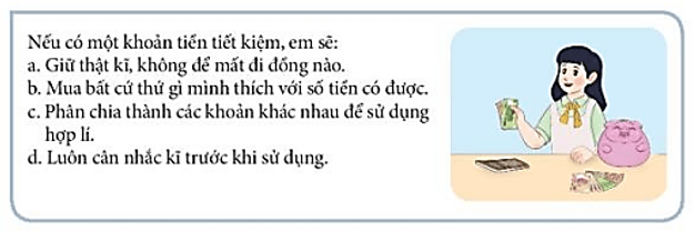 Em có suy nghĩ gì về việc quản lí tiền hiệu quả?