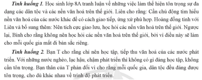 Em nhận xét như thế nào về ý kiến của các nhân vật trong mỗi tình huống trên