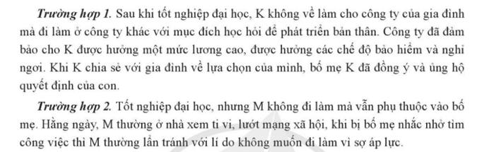 Căn cứ vào thông tin trên em hãy nhận xét ở trường hợp 1 và 2